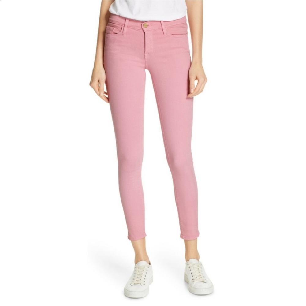 Frame Denim Pink Bloom Le Skinny de Jeanne Jeans